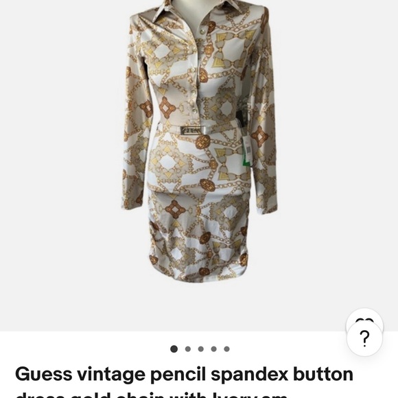 Guess Dresses & Skirts - Guess Women's Gold Vintage Ivory gold Chain Print Dress xs